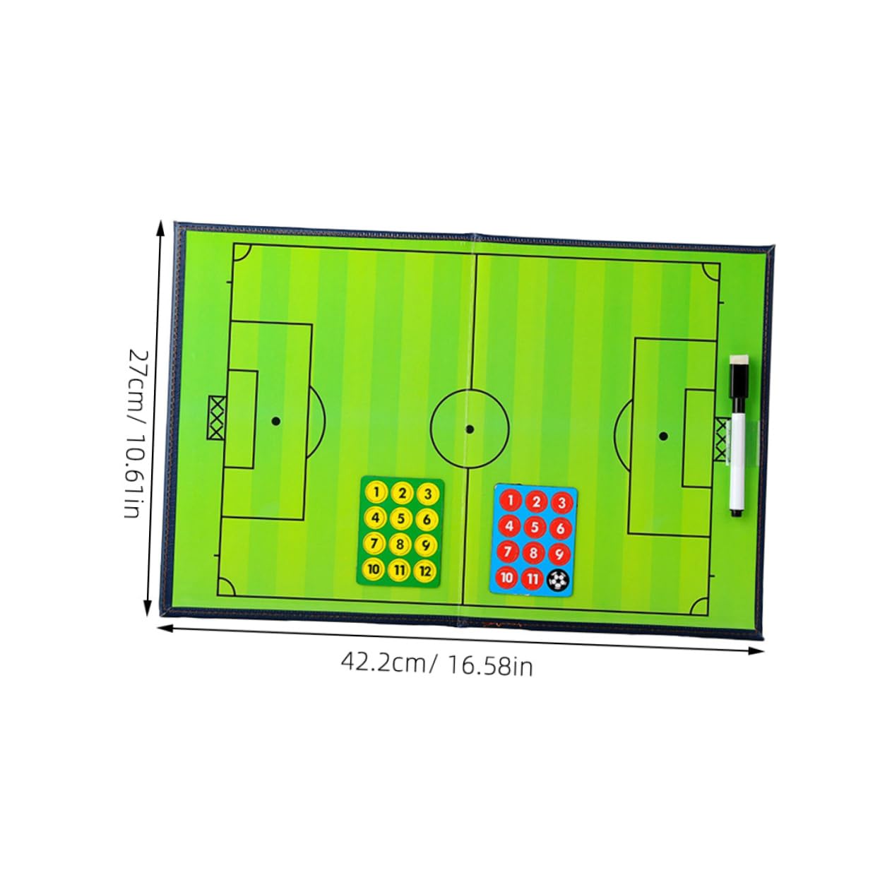 balacoo Football Board 2 Section PVC Whiteboard Dry Erase Clipboard with Markers Magnets for