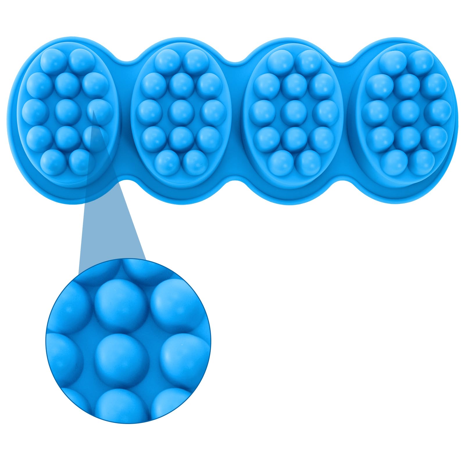 Hedume Pack de 4 moldes de silicona para masaje, SJ 4 cavidades de silicona de masaje, antiadherentes y sin BPA, moldes de jabón hechos a mano para hacer jabones