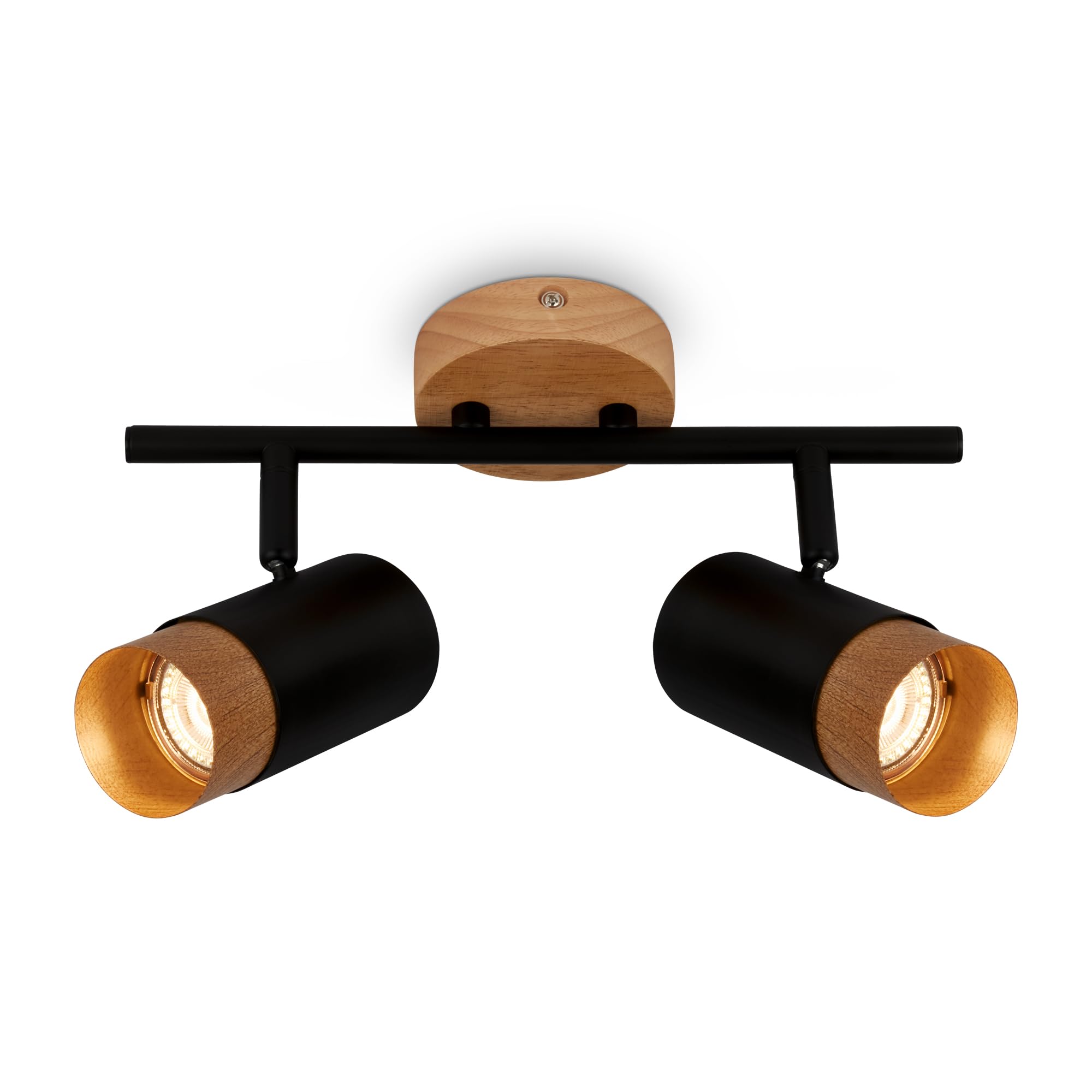 BRILONER - Lampada da soffitto, Plafoniera, Lampada, Applicazione in legno, Girevole, Lampada da soggiorno, Lampada da camera da letto, Lampada da cucina, Legno nero