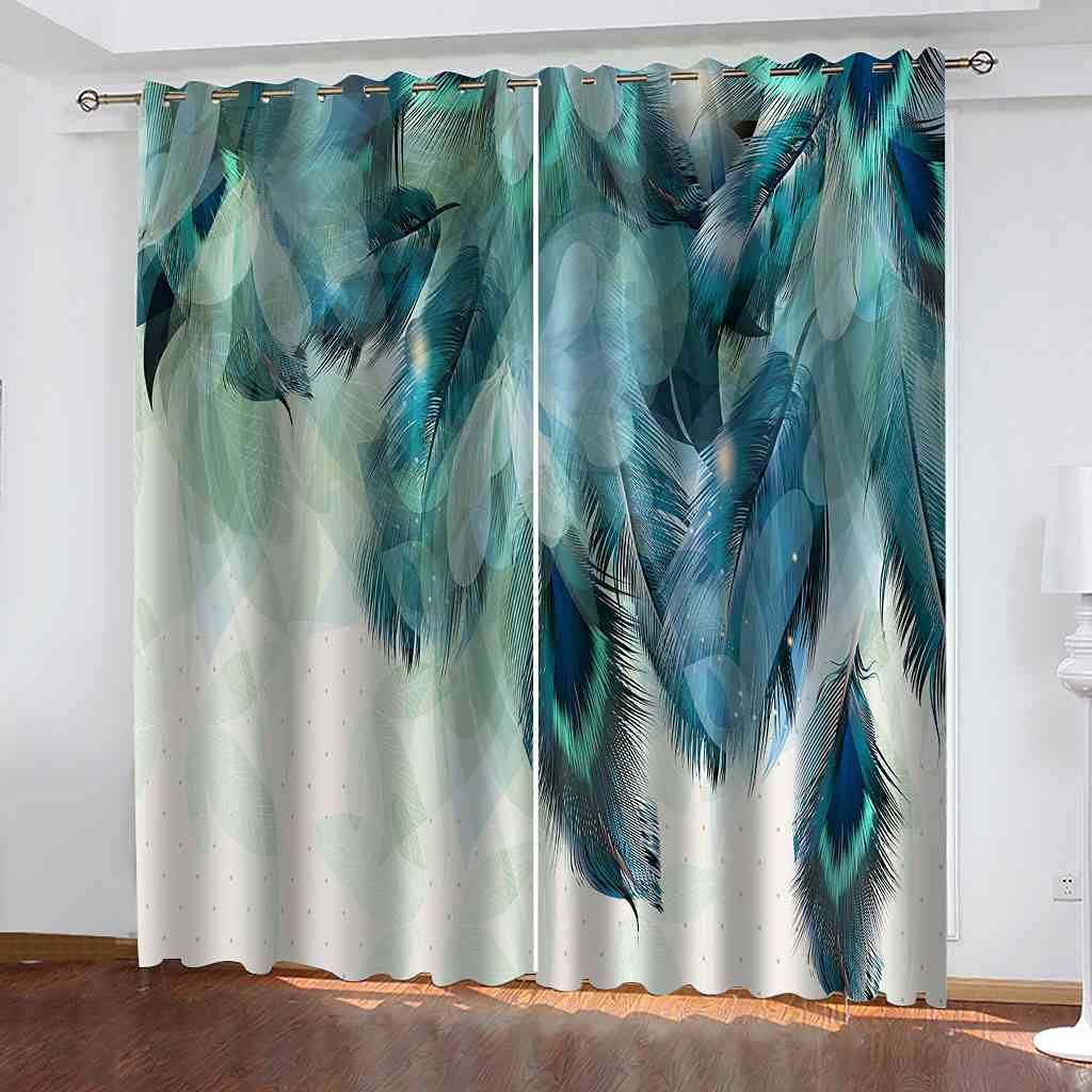 Rideau occultant bleu à oeillets lot de 2 pièces pour salon et chambre 264x160 cm