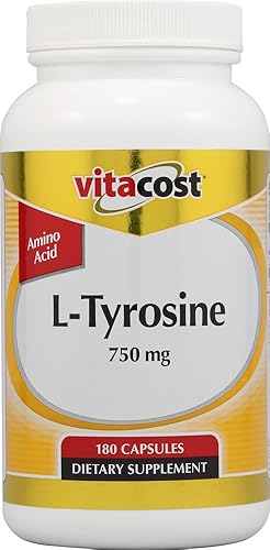 Vitacost L-Tirosina - 750 mg - 180 Cápsulas