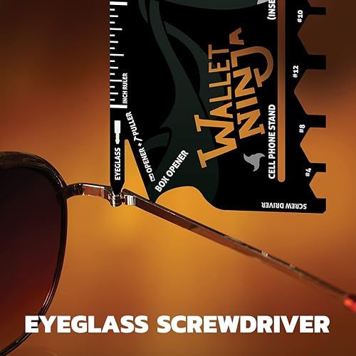 Miniatura 7 de Wallet Ninja Tarjeta multiherramienta, herramienta multiherramienta de tamaño de tarjeta de crédito 18 en 1 para reparaciones rápidas, equipo de