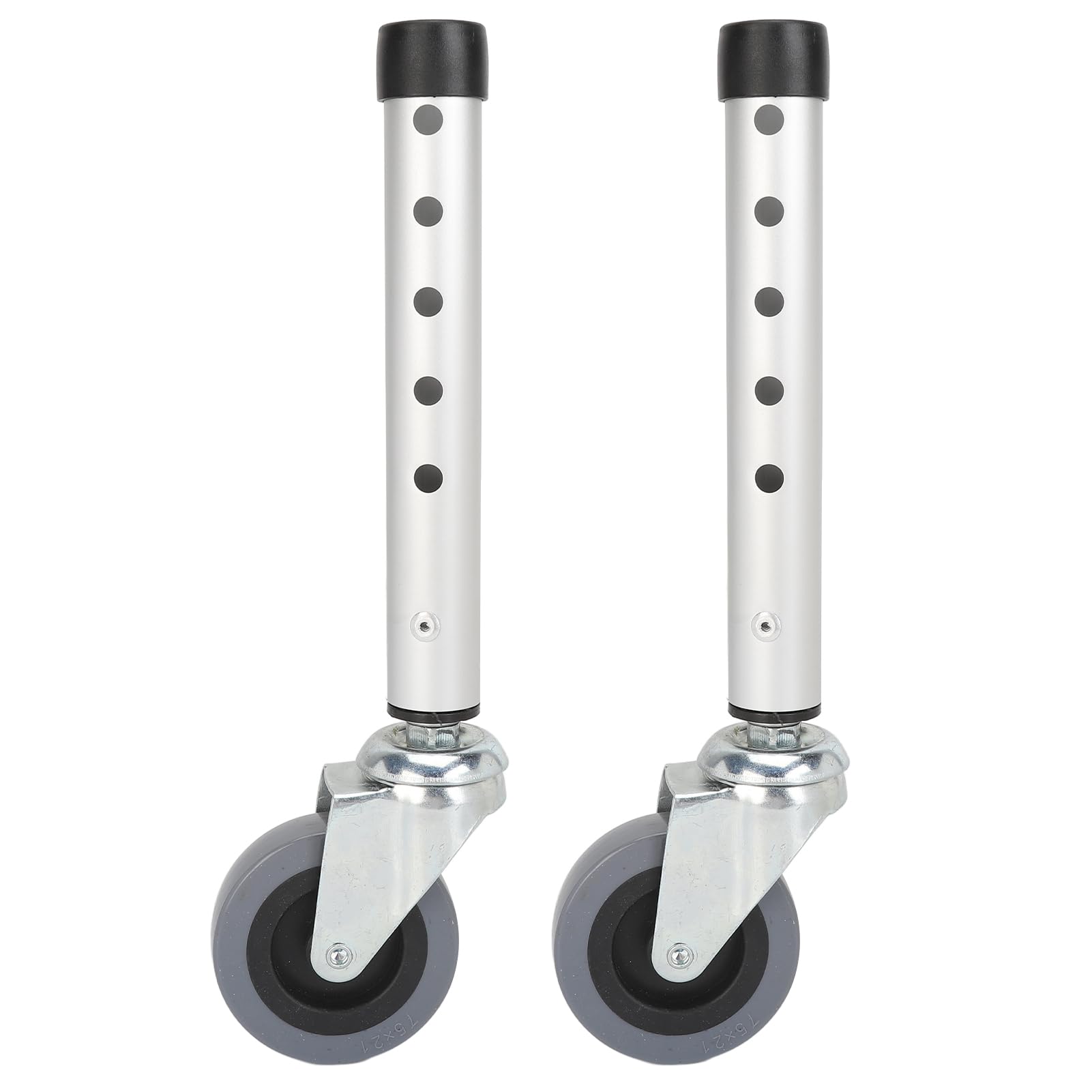 BRRNOO 2 Ruedas para Andador, Accesorios de Repuesto para Andador, Ruedas Giratorias Universales para Pies de Andador, Repuesto de Altura Ajustable para Personas Mayores