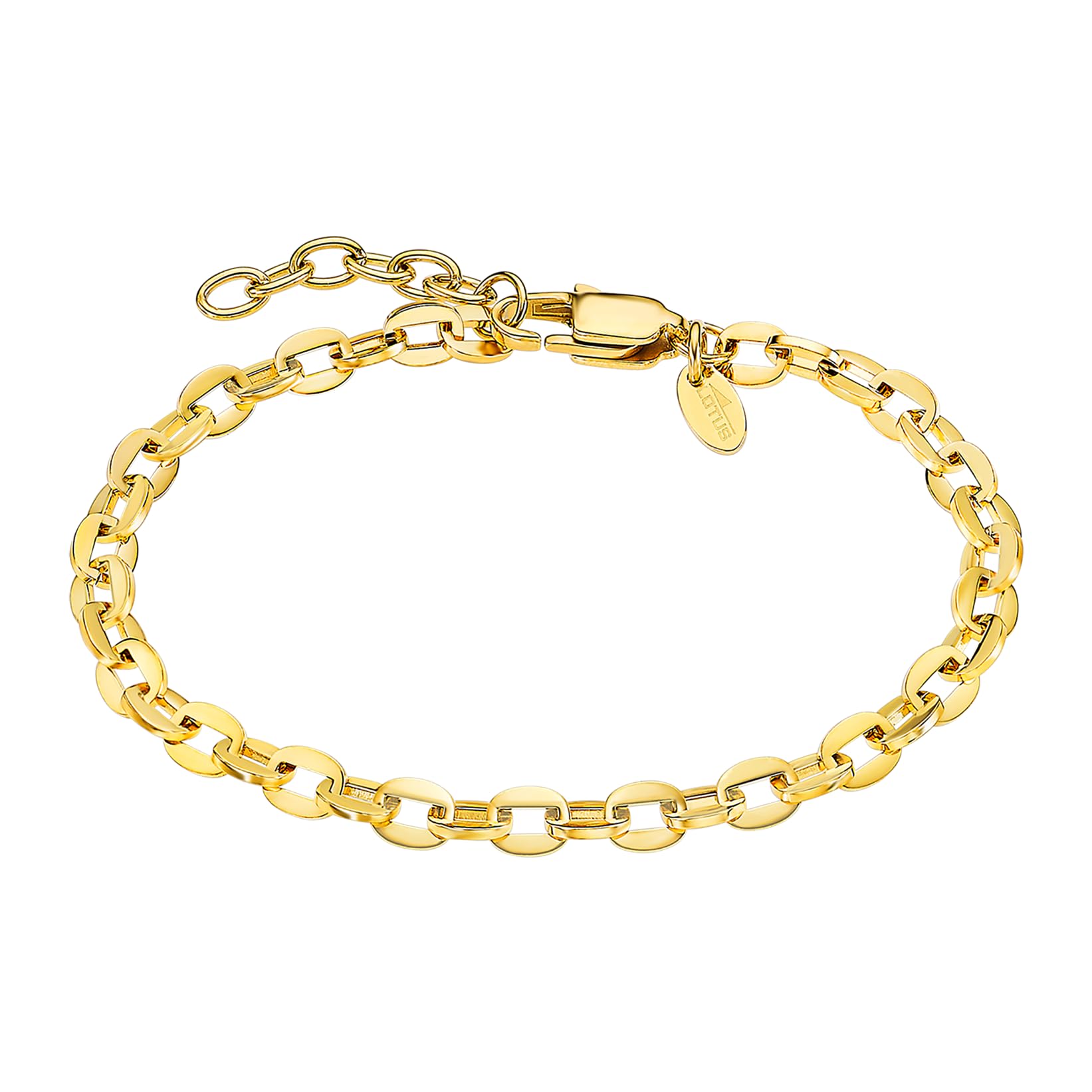 LOTUS STYLE LOTUS STYLE Pulsera Acero Inoxidable Mujer LS2337-2/2 - Sofisticado Brazalete con Pulido y Acabado Refinado - Pulsera Dorada 21 cm - Regalo de Cumpleaños - Aniversario - Ocasiones Especiales