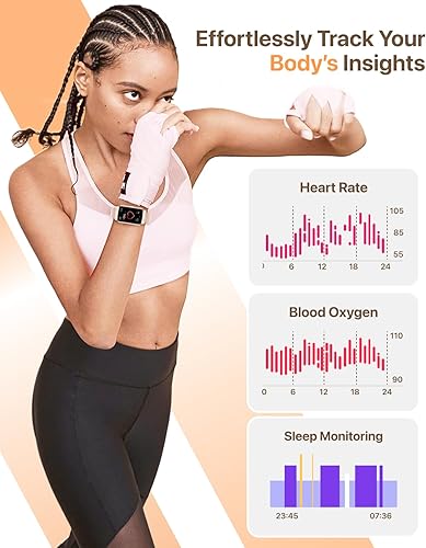 Miniatura 4 de Reloj inteligente con monitor de salud y fitness con frecuencia cardíaca 247, monitor de sueño de oxígeno en sangre, contador de calorías y