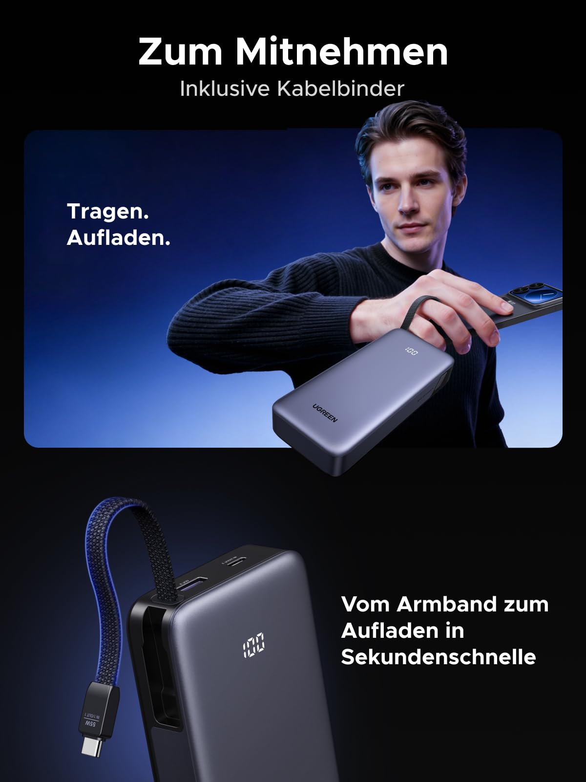 UGREEN Nexode Power Bank 20000mAh 55W mit CCC-Zertifizierung
