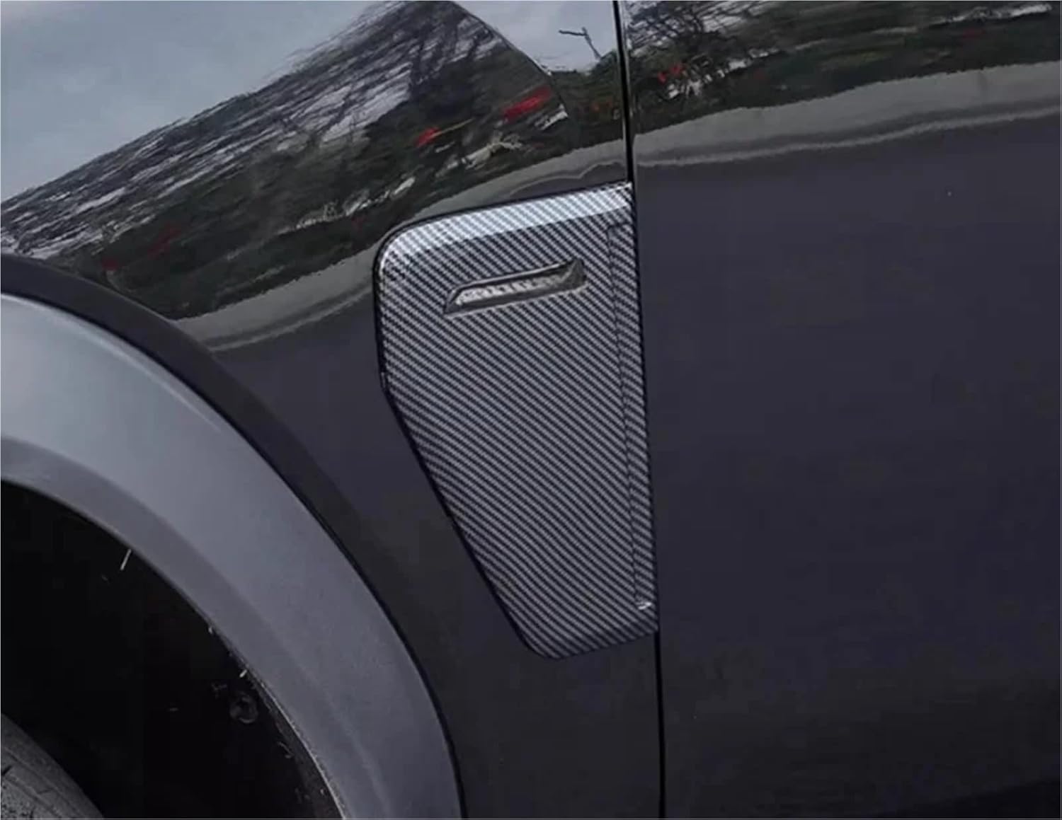 6 Pcs Car Front Side Wing Fender Modified Body Mark Air Vent Sticker Defender Model Decorative Cover Compatible with JETOUR Traveler T2(Grid Matt Black)