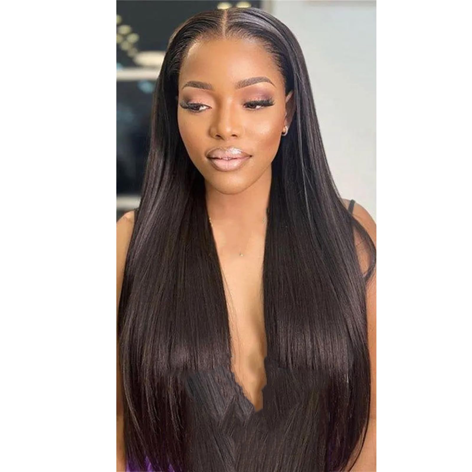 Perruque Courte Cheveux Humains Noir Naturel Dentelle 30cm - Neuf Sans étiquettes
