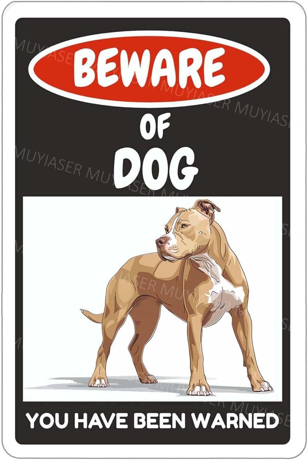 (2-Pack) Metal Tin Sign Beware Of Dog Sign Pitbull You Have Been Warned Signs Door Sign Warning Sign For Fence Gate Yard Home Wall Decor 8x12 Inch