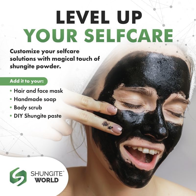 Shungite World 2 LB Fine Shungite Powder from Real Shungite Stones for Shungite Pyramid Mold, Orgone Pyramid Resin Mold Shungite Bracelet Necklace Resin Jewelry Shungite Paint and More (4 Pack)