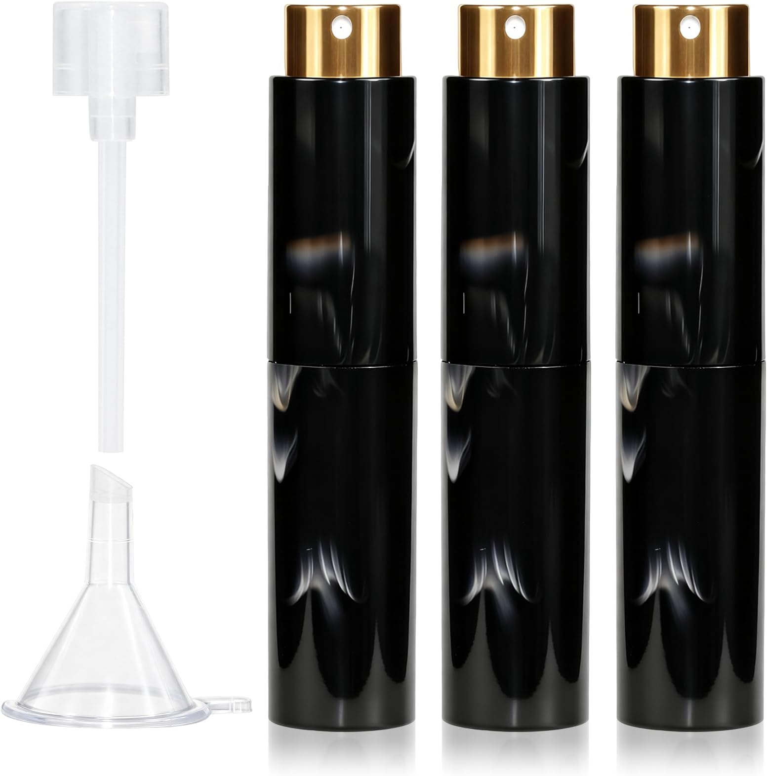 Vitog 10ML Marble Texture Refillable Travel Perfume Atomizer, Empty Cologne Dispenser Mini Spray Bottle With Funnel and Dispensers, Leak-Proof Empty Fragrance Decant Container For Women and Men 3PCS