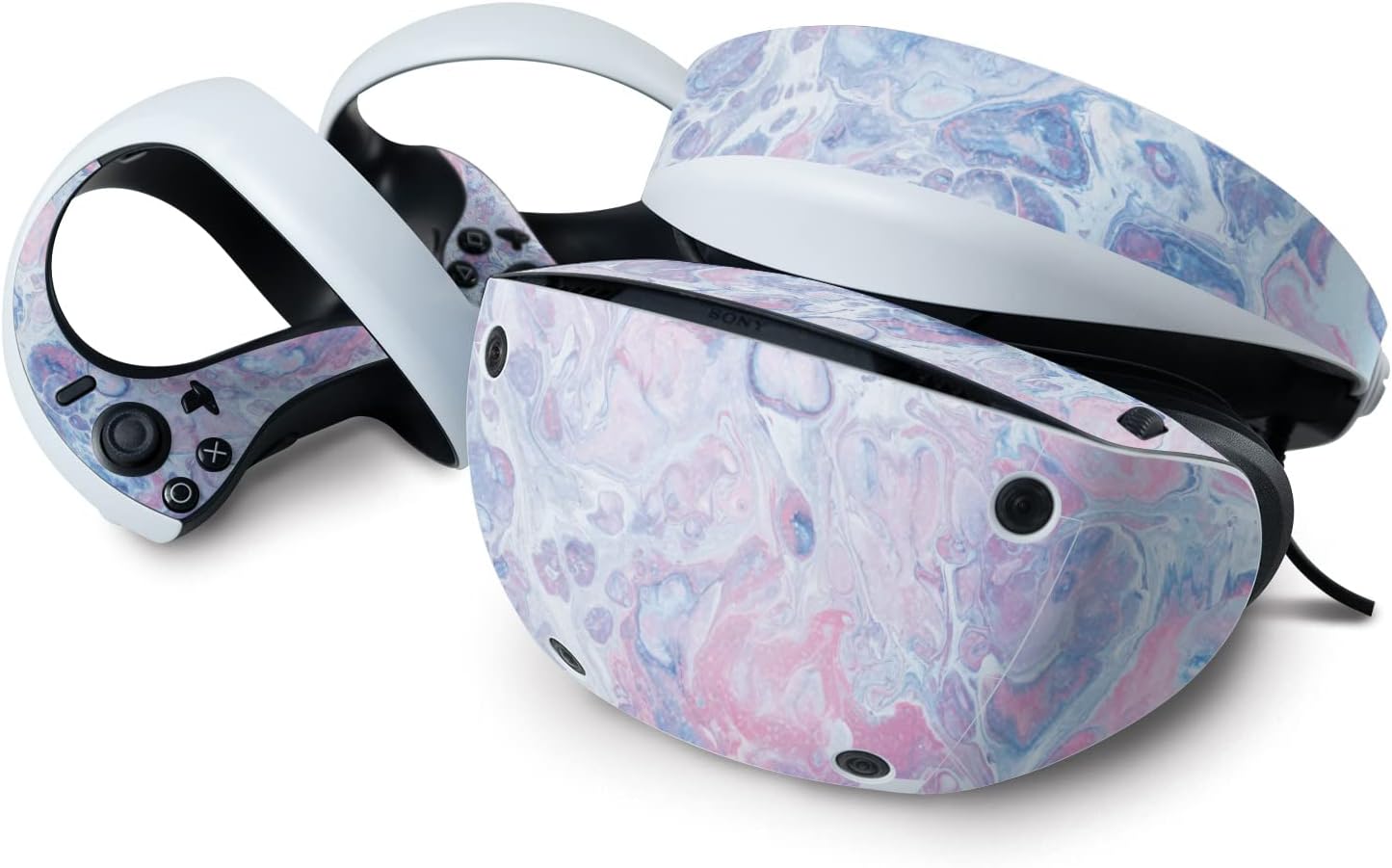 MightySkins Glossy Glitter Skin Compatible with Sony Playstation VR2 - Pastel Pour | Protective, Durable High-Gloss Glitter Finish | Easy to Apply & Change Styles | Made in The USA