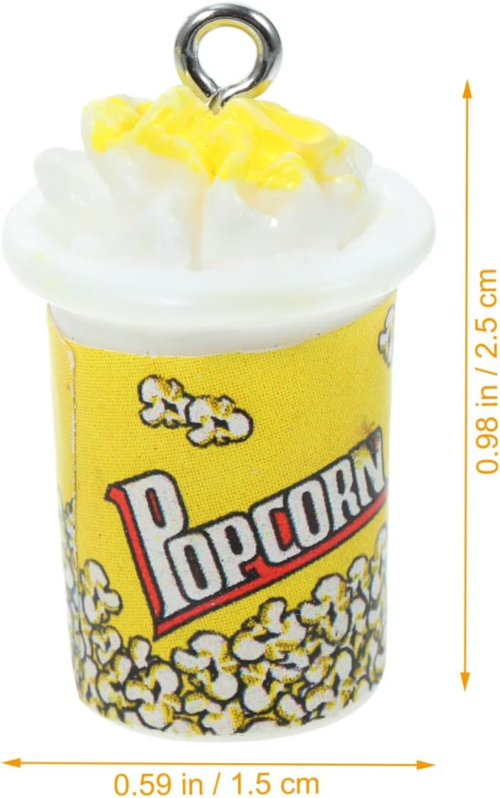 Popcorn Pendant Charms 10Pcs 0.98In Yellow Diy Keychain Necklace Bracelet Earrings Jewelry Making Accessories for Craft Projects - Image 5