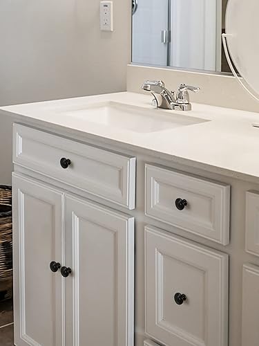 Miniatura 2 de Pomos clásicos negros para gabinete, paquete de 5 tiradores de cajón color negro mate, pomos para muebles de cocina, baño