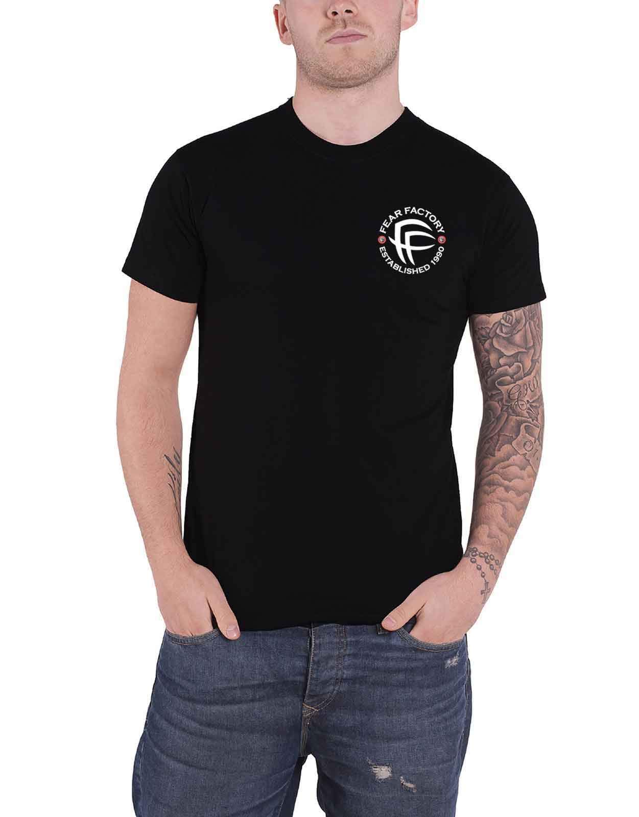 Fear Factory T Shirt 30 Years of Fear Band Logo Official Mens Black L