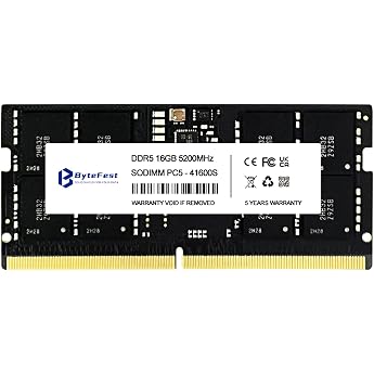 ByteFest DDR5 RAM 16GB 5200MHz PC5-41600 CL42 1.1V SODIMM 262-Pin Gaming Memory for Laptop