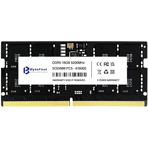 ByteFest DDR5 RAM 16GB 5200MHz PC5-41600 CL42 1.1V SODIMM 262-Pin Laptop/Notebook RAM Memory Modules