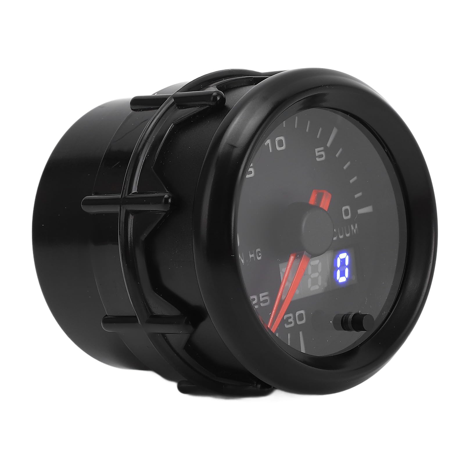 CHICIRIS Vacuometro Digitale per Auto ABS da 52 Mm, Puntatore da 0 a 30 IN.HG e Display Digitale da DC10 a 15 V per Monitoraggio e Manutenzione del Motore dei Veicoli DC12V