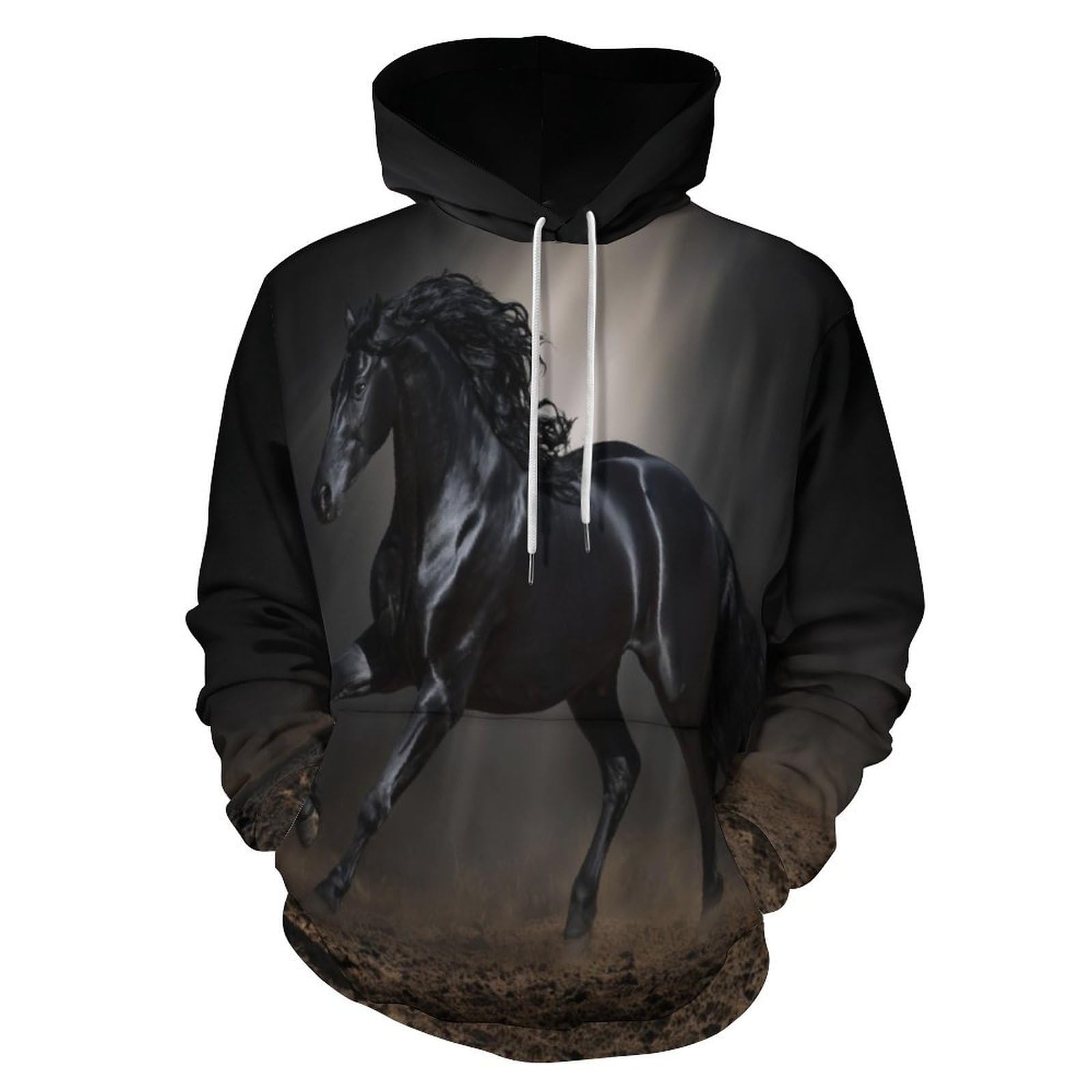 Pull à Capuche avec Poche Cheval 3D idéal pour l'automne-hiver - 8