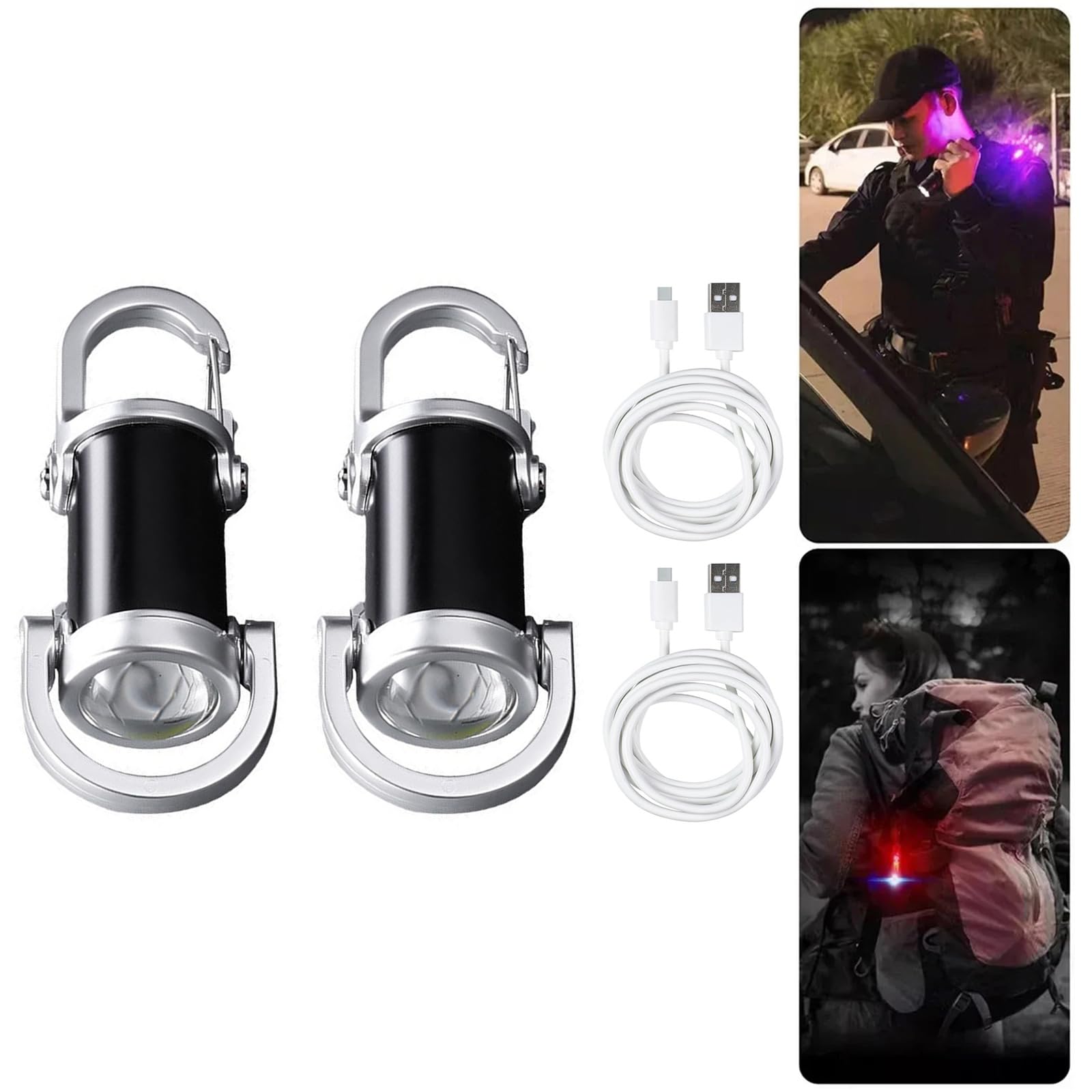 Ywmsfl 2Pcs Outdoor LED Work Light Keychain Rechargeable Flashlights Pendants Outdoor Small Flashlights Inspection Light Enduring