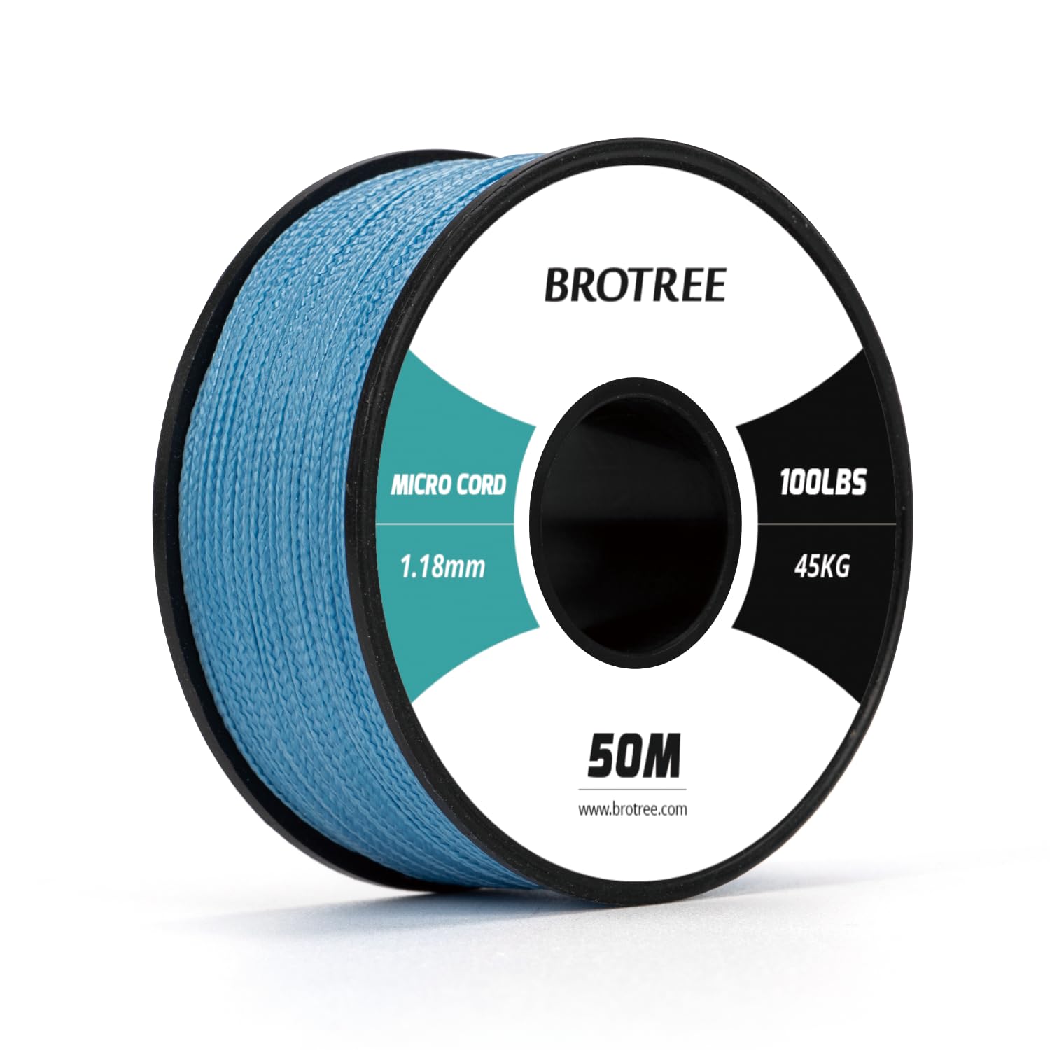 Brotree Mikro Sznurek 1.18mm Paracord 50M Pleciony Sznurek do Biżuteria, Rzemiosło, Koraliki - 45kg Breaking Load (Błękit Nieba)