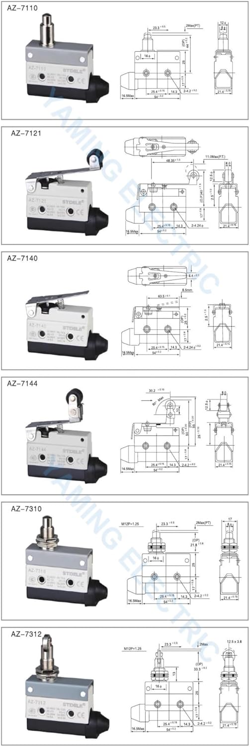 1 個マイクロスイッチ AZ -7141.AZ-7110.AZ-7121.AZ-7311.AZ-7100.AZ-7166.AZ-71