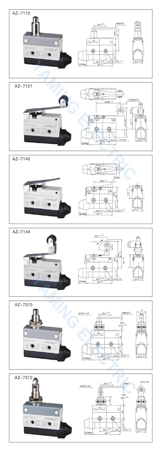 1pcs Switch AZ -7141.AZ-7110.AZ-7121.AZ-7311.AZ-7100.AZ-7166.AZ-7124 Travel Limit Switch Reset/Momentary(AZ-7310) Controls Switches