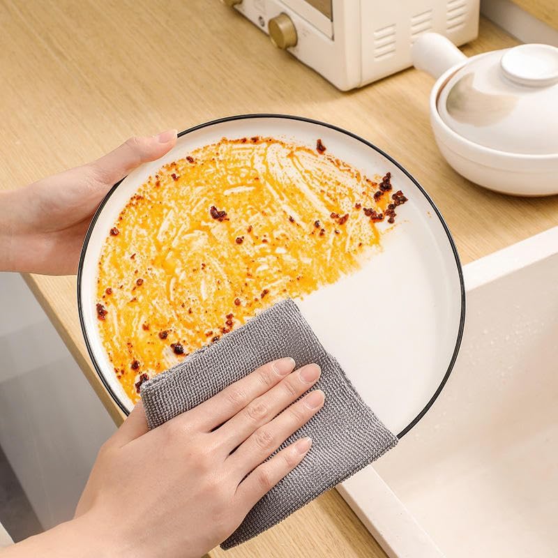 2pcs Hand-Torn rag roll Lazy rag Multi-Functional Point-Break Kitchen Non-Stick Dishcloth （Green）