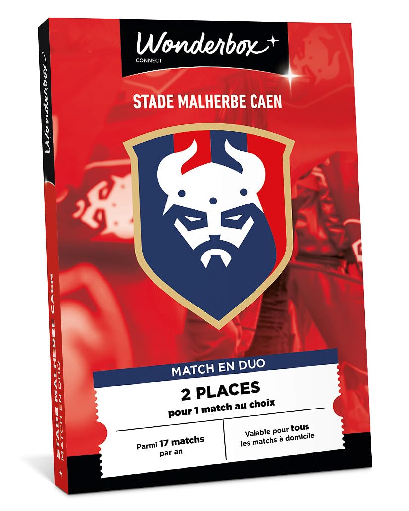 Wonderbox Connect - Coffret Cadeau - Stade Malherbe Caen - 2 Places pour 1 Match au Choix - Parmi 17 matchs par an, valable pour Tous Les matchs à Domicile - Validité 27 Mois
