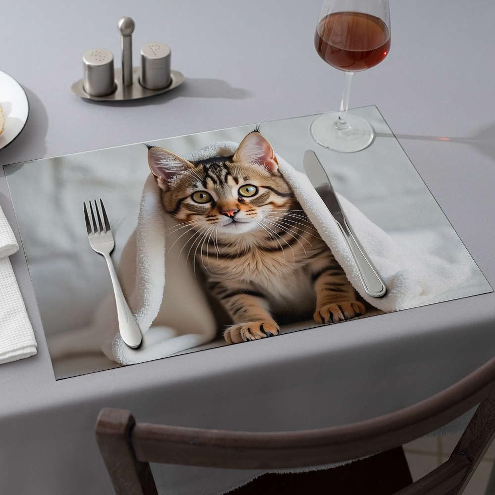 Sets de table chat lot de 6 lavables pour protection de table