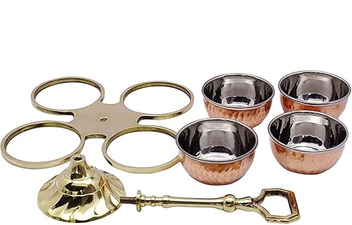 Miniatura 5 de Vajilla hecha a mano de cobre y acero de primera calidad, ollas de condimentos para servir pepinillos, ambientadores bucales, salsas, frutas secas,