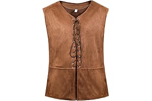 BROWN VEST SHREK DRESS FOR ADULTS - MEN'S MEDIEVAL RENAISSANCE VEST COSTUME PIRATE GOTHIC