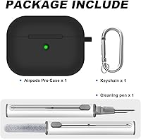Vista 196 de Funda para AirPods Pro con kit de limpieza, funda de silicona suave para Apple AirPod Pro de 1ª/2ª generación, accesorios de funda AirPods Pro/Pro 2