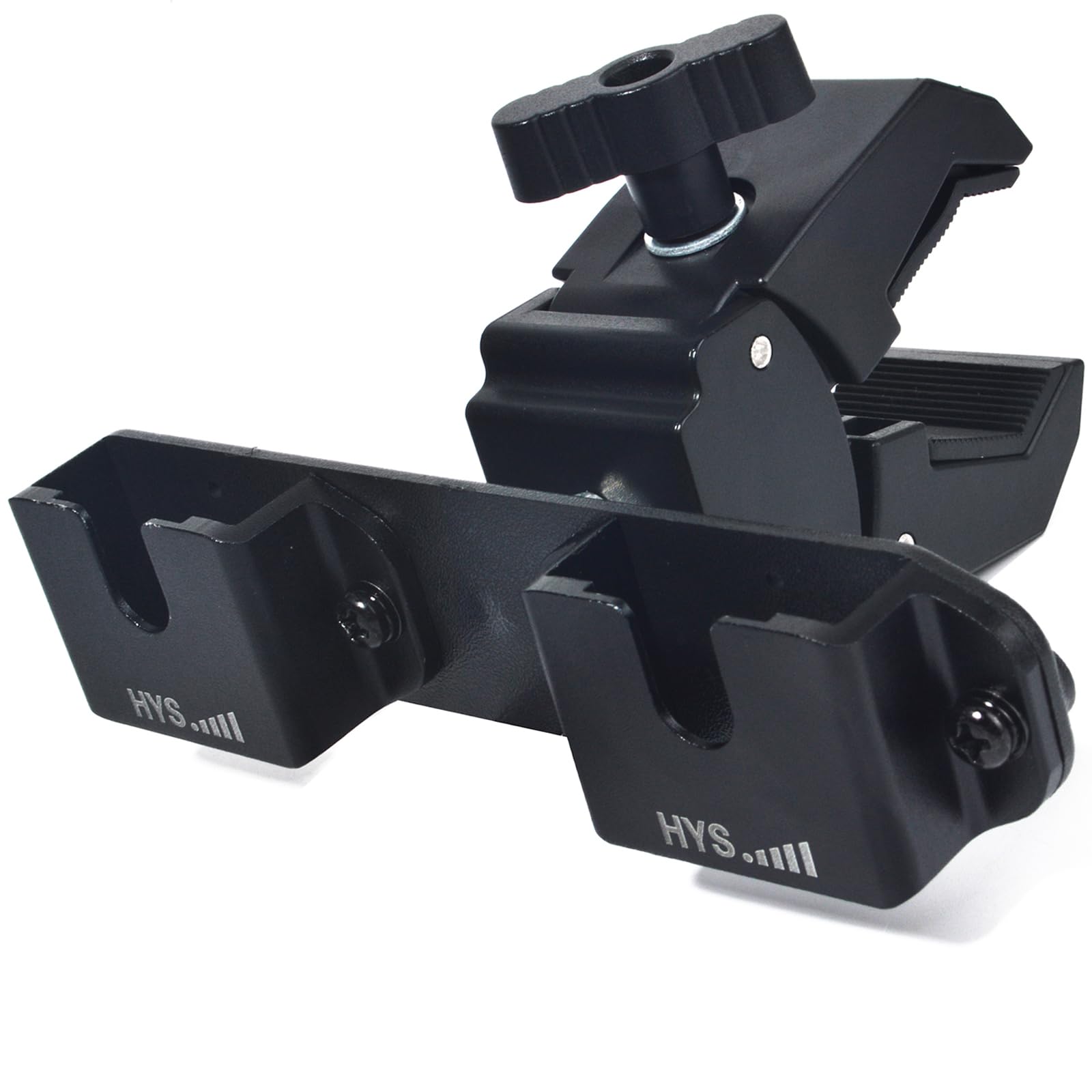 HYS Clamping Mechanism for the Handheld CB Radio/Marine Radio/Walkie Talkie/ Mobile Radio Shoulder Speaker Mic is Strong and the Quick-Release,Belt Clip&amp; Round Knob Holder Base