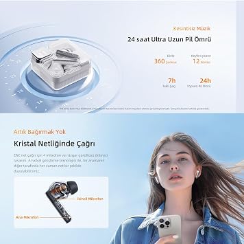 QCY T31 Melobuds Neo ENC 4 Microphone Digital Power Indicator Bluetooth 5.3 Wireless Headset Black