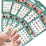 10 Sheets Demon Slayer Nail Stickers Nail Decals Art Stickers 5 Sheets Supplies Adhesive Nail Foils...