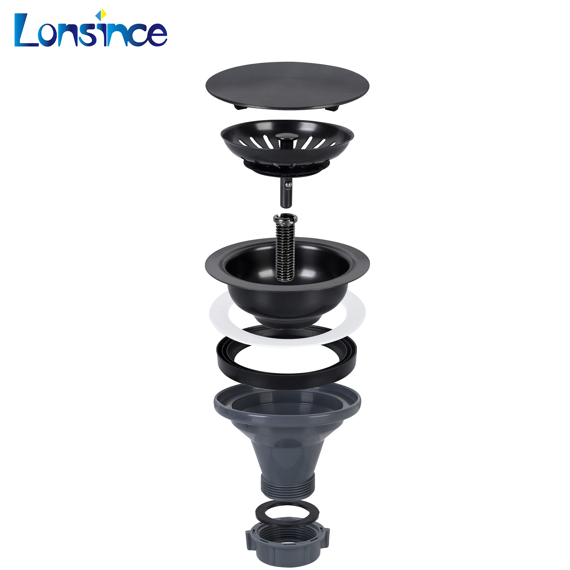 Sink Assembly Snapklik.com : Lonsince Black Kitchen Sink Drain,Kitchen Sink Drain ...