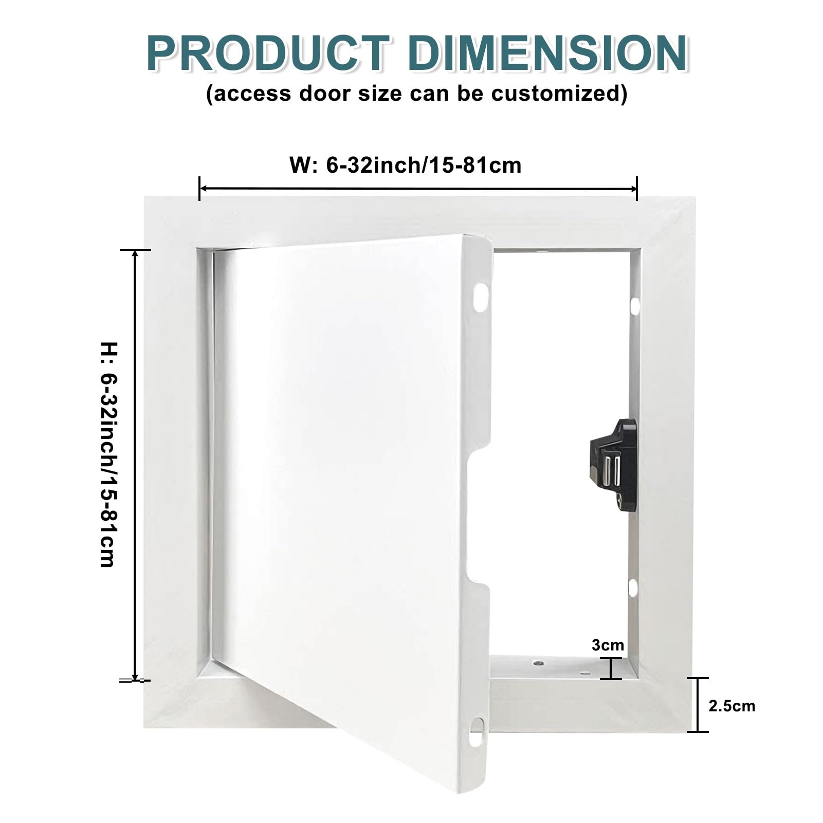 Unterputz-Wandlochabdeckung, lackierbare weiße Aluminium-Zugangsklappe, Inspektionslukentür 20"x32"/24"x48", verdeckte Zugangstüren für Sanitärkabel(6x6in/15x15cm)