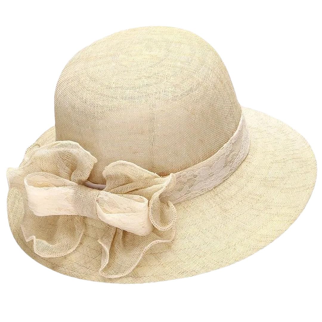 Sombrero de Verano para Mujer, de ala Ancha, para Playa, para Madres Mayores (En8, Talla única)
