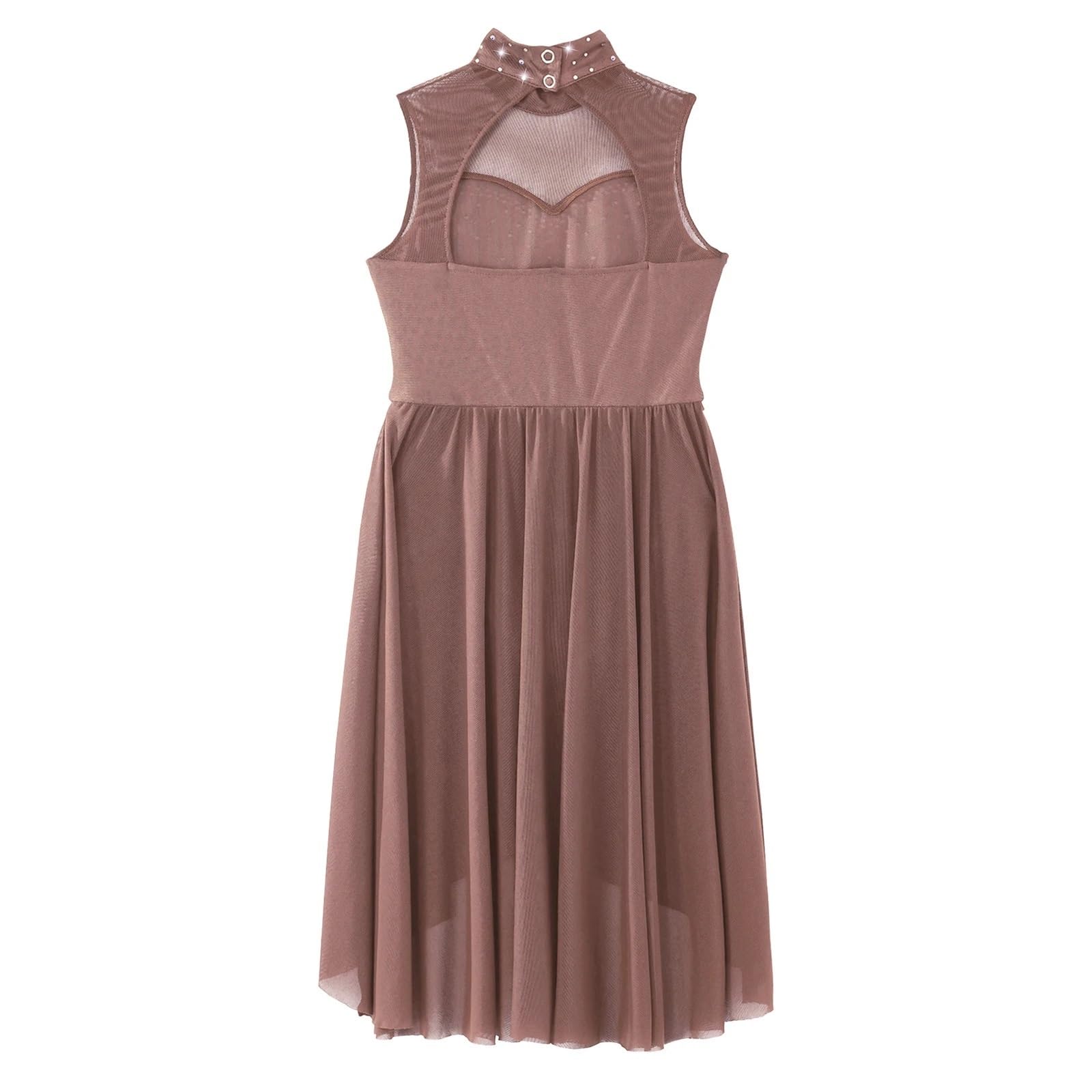 Disfraz Gimnasta NiñA Vestido de Baile lírico Moderno for niñas, sin Mangas, con Diamantes de imitación Huecos, for Ballet, Gimnasia, Patinaje artístico, Ropa de Baile(Burgundy,8)