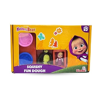 Simba Masha and The Bear Squishy Fun Dough Play Set with Moulds and Figure, Ages 3+