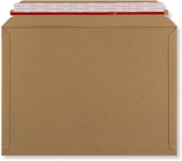 Pack of 25X A4+ (248x345mm Flat) Greener Route Rigid Cardboard Envelopes - Corrugated Capacity Book Mailers 209x312x40mm Inner, Heavy Duty 400gsm, Peel and Seal, Rip and Strip Open, Large Letter