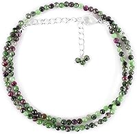Vista 27 de Collar de choker de piedras preciosas naturales ZEMBIENCE, cuentas redondas facetas, joyería bañada en plata, cristales curativos, cumpleaños, hecha