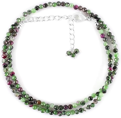 Miniatura 117 de Gargantilla de piedras preciosas naturales, cuentas redondas facetadas, joyería chapada en plata, cristales curativos, cumpleaños, hecho a mano