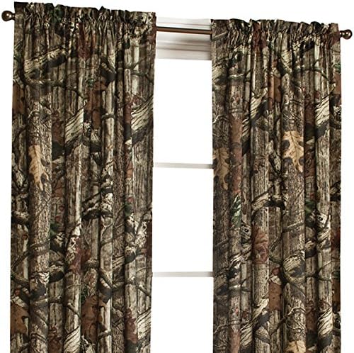 Mossy Oak Curtain for Window, Panel Curtains, Home Decor, Sheer Light Blocking Drapes for Bedroom & Living Room, Dark Forest Green, Camouflage Design, 2 Panels Set (84"x40") with Rod Pocket