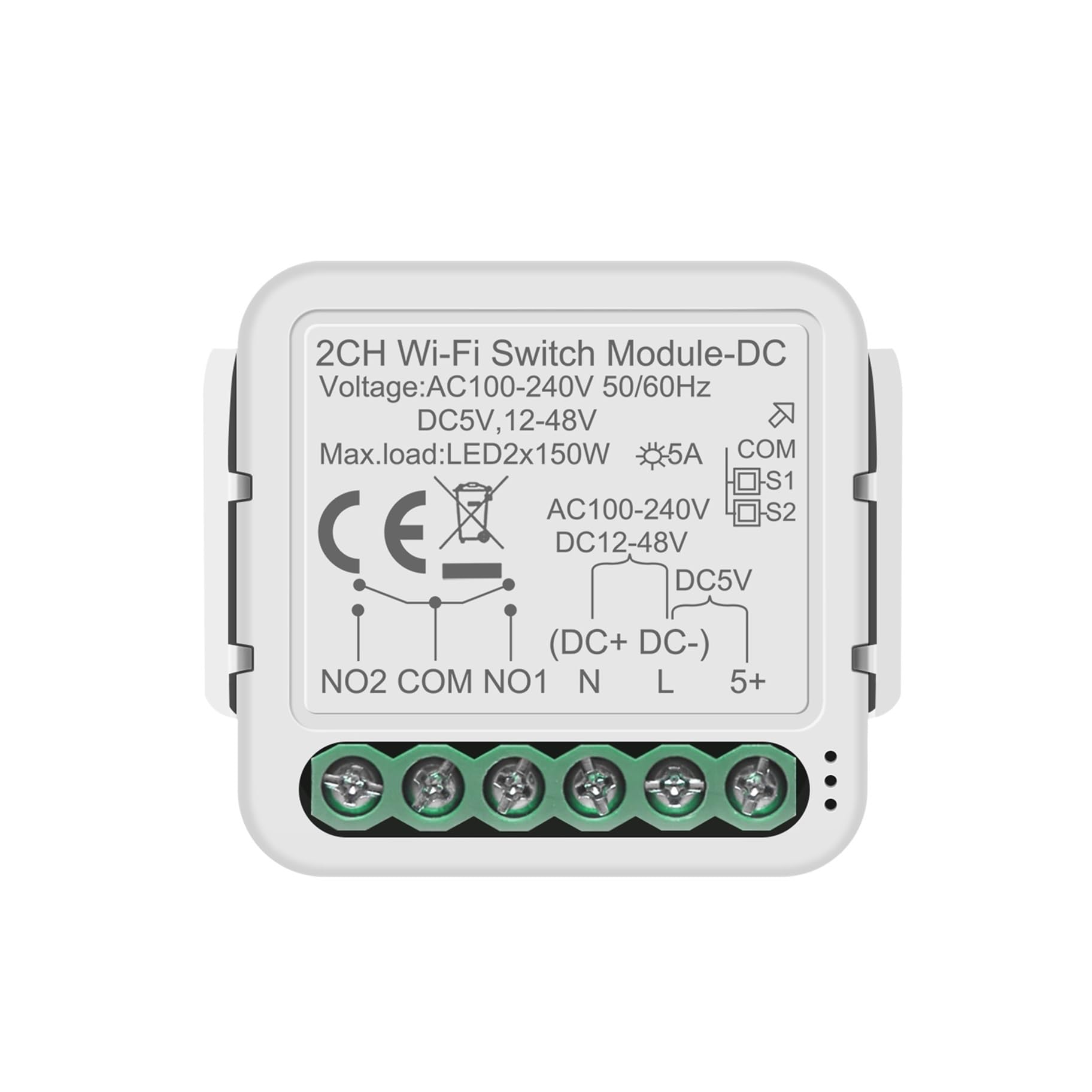 Module de relais à contact sec, commutateur intelligent WiFi AC/DC 1/2 canaux(WiFi 2CH)