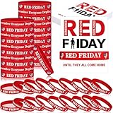 Arrowbash 36 Sets Red Friday Silicone Bracelet Remember Everyone Deployed Rubber Wristbands Unisex Patriotic for Awareness Gifts Party Decorations Favors