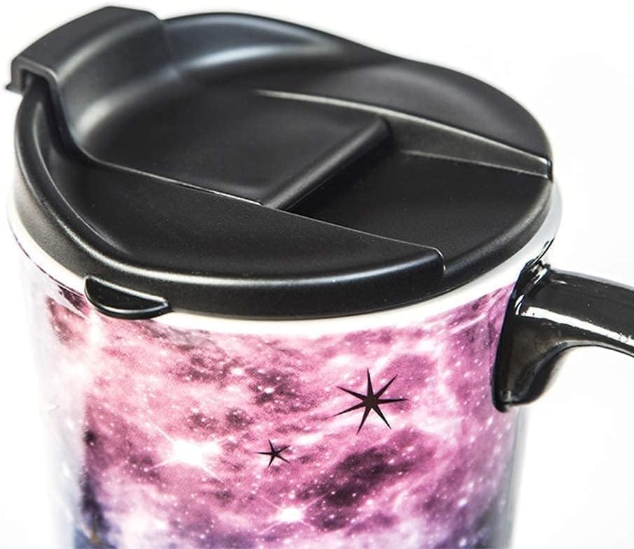 Topadorn Ceramic Travel Mug Coffee Cup with Sealed Lid & Gift Box, 17 OZ Coffee Mug for Latte & Hot Chocolate, Microwave & Dishwasher Safe, Purple Starry Sky - Image 4
