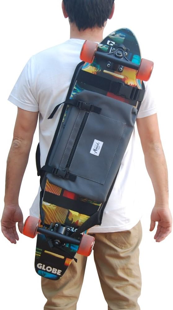 Backpack for Carrying The Complete Longboard, Skateboard, or Surf Skate, Great Gift Idea. Gray.