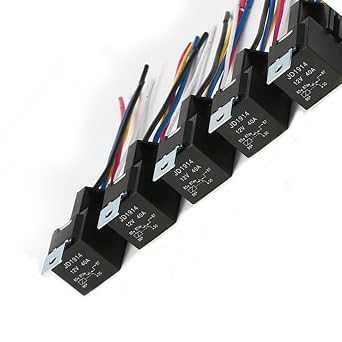 Automotive 12V DC 40A 5 - Pin Relay Kit with Waterproof Harness Socket - SPDT for Car Electrical Systems 5 - Piece Set